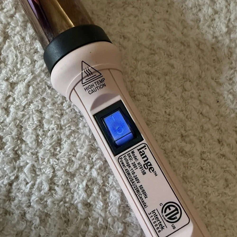 L'ange Ondulé Curling Wand Rose Gold Titanium Blush Pink HT015B SKU 2001